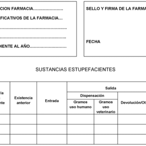 Libros de estupefacientes